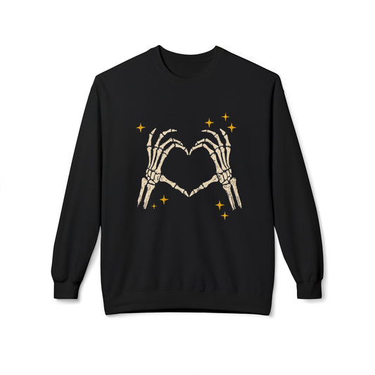 Halloween Skeleton Hand Sweatshirt Embroidered